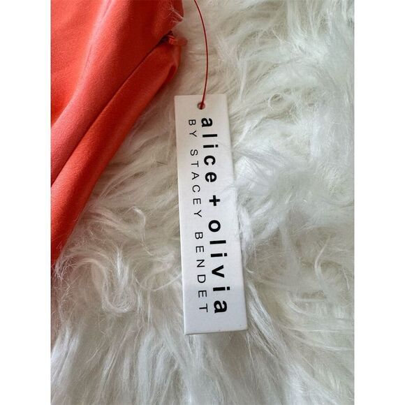 Alice + Olivia Women's Zuni Halter Maxi Dress Size 6 Coral Sunset Homecoming - Picture 10 of 13